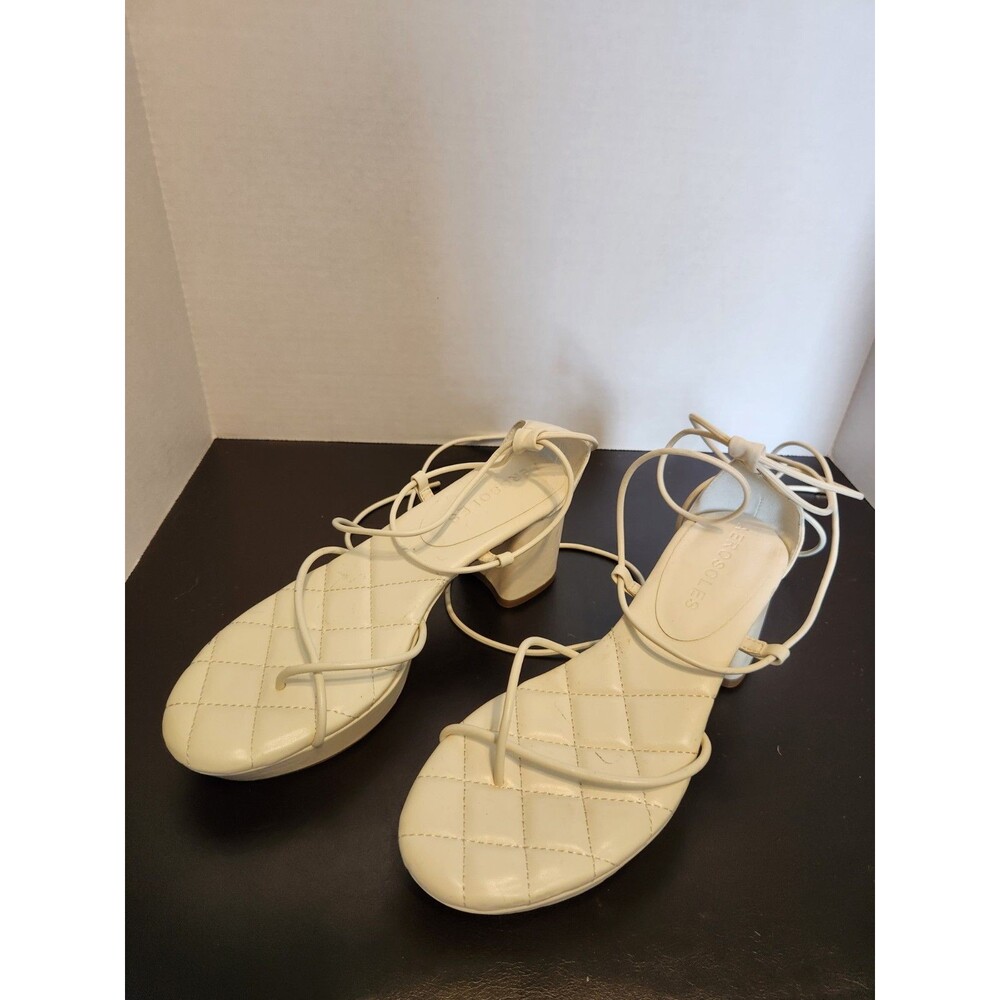 Aerosoles Comfortable Women's Sz 7.5 Lace Up Platform Sandal White